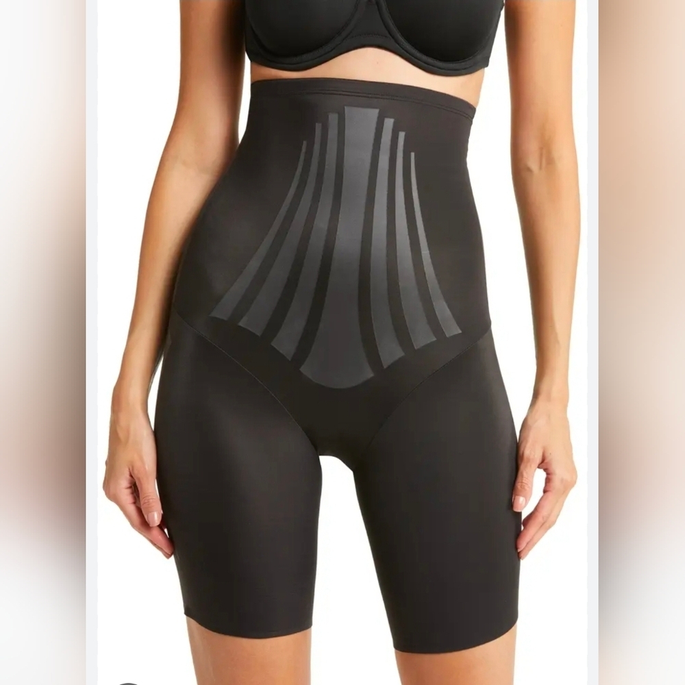 Nwt Miraclesuit Hi Waist Thigh Slimmer Extra Firm Black Shapewear Style 2569 Med